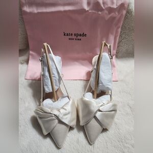 Kate Spade Ivory Marseille Bow Heels 7.5